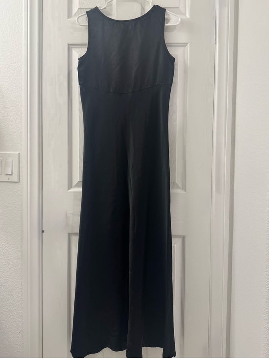 All that Jazz Dresses & Skirts - VTG 90s All That Jazz Black Liquid Satin Embroidered Bodice Maxi Dress S 11/12